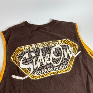 VTG SideOut‎ Boarding Brown and Yellow Muscle Tank Basketball Sleeveless Skate L